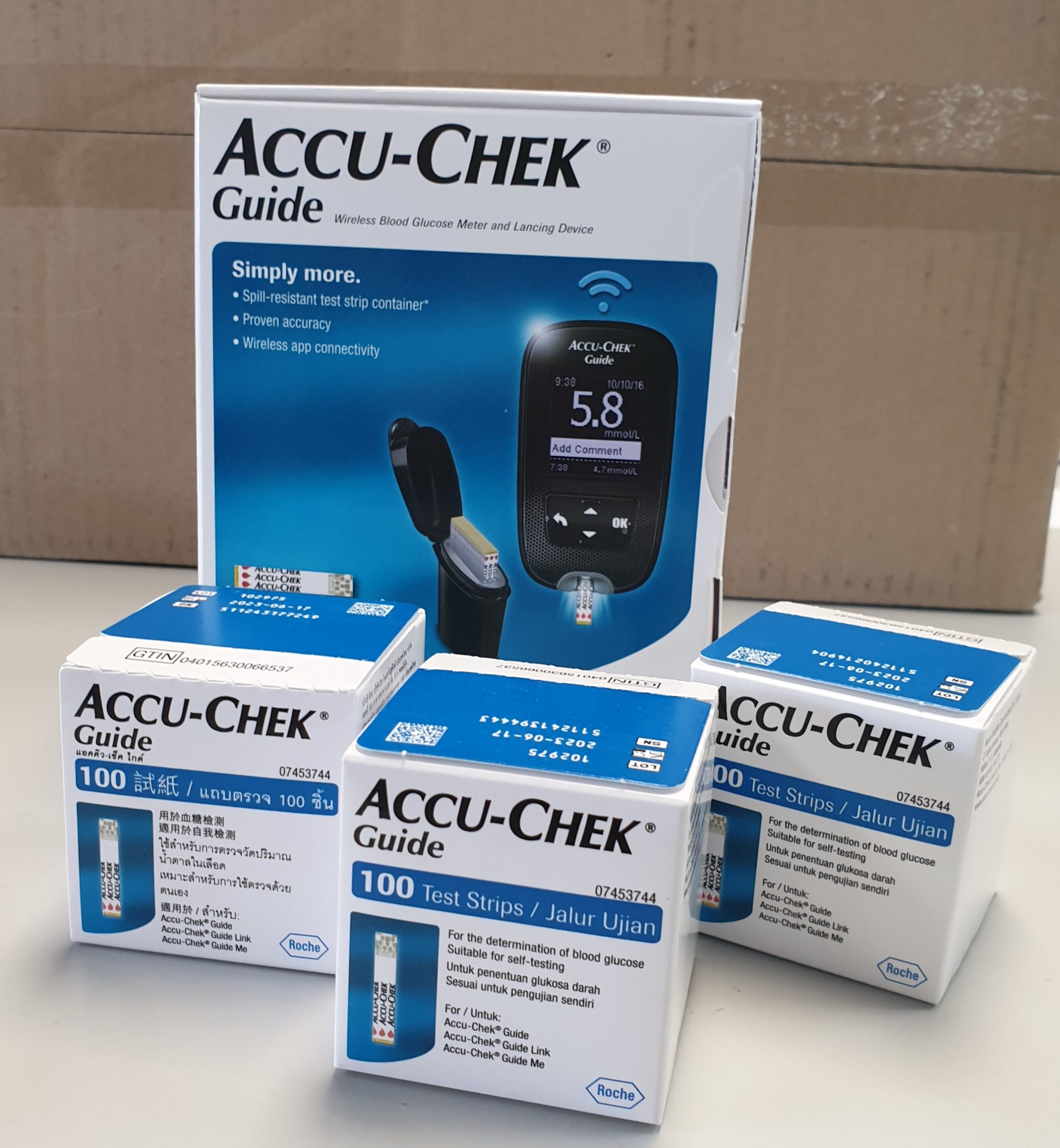 AccuChek Guide Blood Glucose Test Strips x 100 Diabetes Christchurch